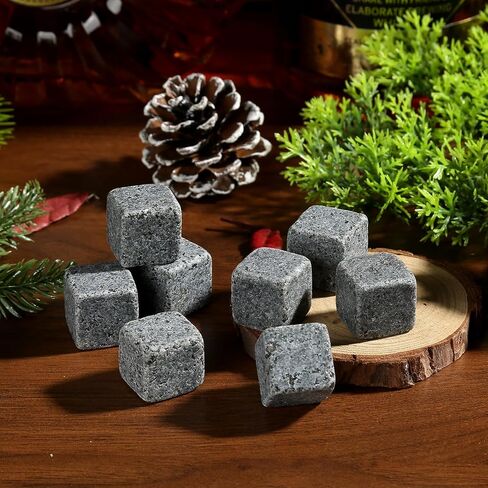 Sovyime Whiskey Stones Gifts for Men, Groomsmen Gifts, Granite Chilling Stones Bourbon Whiskey Glasses Set, Unique Birthday Gifts for Men Christmas Father's Day Valentine Retirement in Kuwait