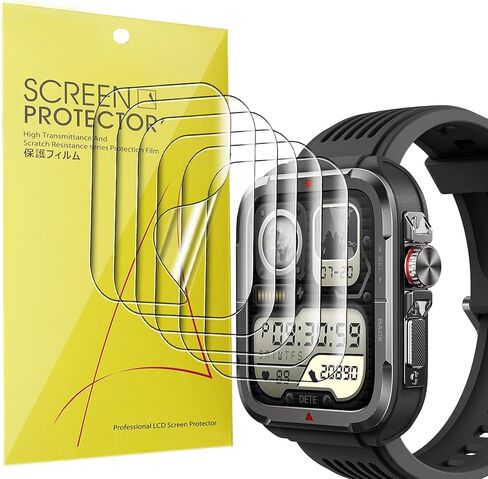 Compatible for SKG R8 Smart watch Screen Protector, [6 Pack] Full Coverage TPU Clear Film Compatible for SKG 1.8'' R8 Military Smart Watch (6 Pack) in Saudi Arabia