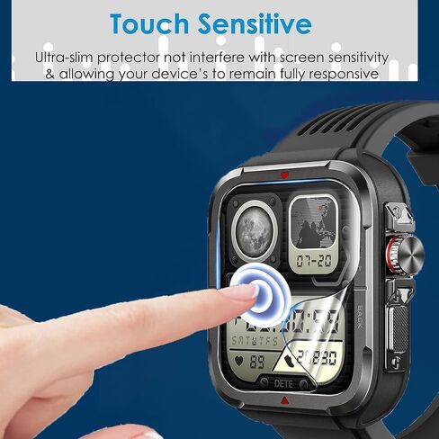Compatible for SKG R8 Smart watch Screen Protector, [6 Pack] Full Coverage TPU Clear Film Compatible for SKG 1.8'' R8 Military Smart Watch (6 Pack) in Saudi Arabia