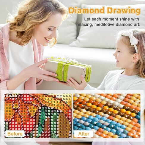 EOBROMD Diamond Art Painting Kits, Full Drill Diamond Dots Paintings for Adults Beginners DIY Stained Glass Flower Paint Picture with Diamonds Pictures Gem Art for Home Wall Art Decor 12x16inch in Saudi Arabia