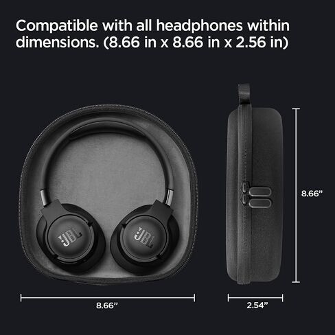 Spigen Klasden Pouch Universal Headphones Case Designed for JBL Live 400BT / 460NC / 660NC / 650BTNC / 500BT and JBL Tune 500BT / 510BT / 520BT / 560BT / 660NC / 710BT / 720BT / 760BT - Black in Saudi Arabia