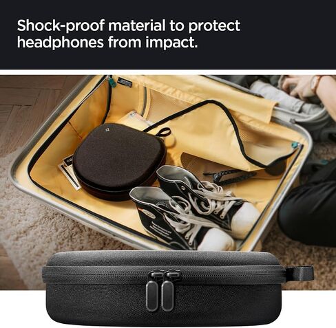 Spigen Klasden Pouch Universal Headphones Case Designed for JBL Live 400BT / 460NC / 660NC / 650BTNC / 500BT and JBL Tune 500BT / 510BT / 520BT / 560BT / 660NC / 710BT / 720BT / 760BT - Black in Saudi Arabia