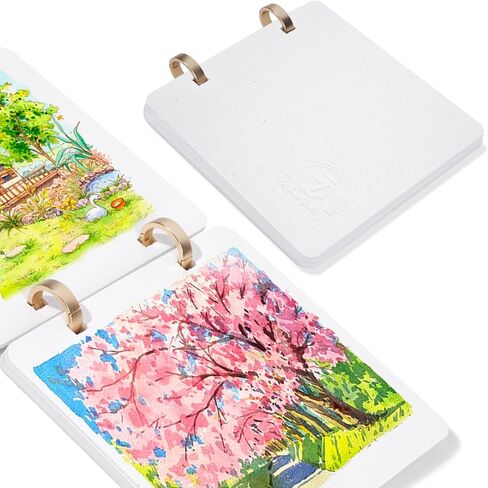 Lightwish Square Watercolor Journal,Cold Press,140lb/300gsm,Acid-Free,100% Cotton Watercolor Paper Sketchbook,20 Sheets,7.48 * 7.48 in,Ideal for Artists and Students in Saudi Arabia