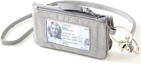 WONDERFUL FLOWER Card Holder, RFID Blocking, ID Holder with Lanyard for Women, Dual Pockets, Badge Holder, Lanyard Wallet, Fabric Keychain ID Pouch, Blue Paisley in Saudi Arabia