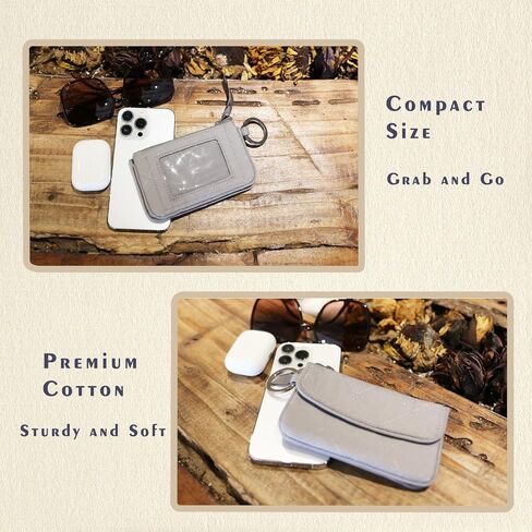 WONDERFUL FLOWER Card Holder, RFID Blocking, ID Holder with Lanyard for Women, Dual Pockets, Badge Holder, Lanyard Wallet, Fabric Keychain ID Pouch, Blue Paisley in Saudi Arabia