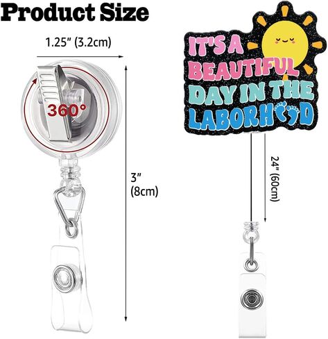 It's What's Inside That Counts Retractable Glitter Badge Reel with Alligator Clip, Funny Ultrasound Badge Holder Gift for L&D RN OB Midwife Maternity Doctor Nurse Obstetrics, Sonographer Gift in Kuwait