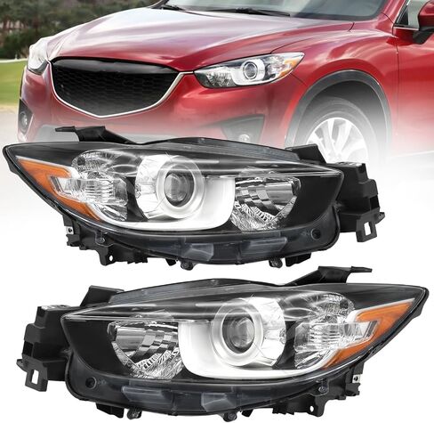 مجموعة المصابيح الأمامية Sunhua مناسبة لطراز هالوجين 2013-2016 Mazda CX-5، مصباح أمامي بديل لجهاز عرض الهالوجين من المصنع، جانب السائق والراكب in Kuwait