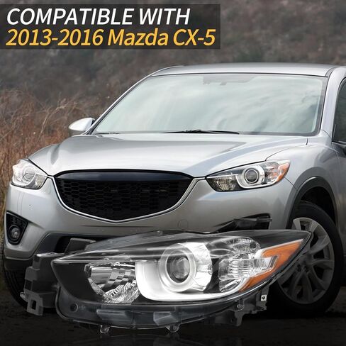 مجموعة المصابيح الأمامية Sunhua مناسبة لطراز هالوجين 2013-2016 Mazda CX-5، مصباح أمامي بديل لجهاز عرض الهالوجين من المصنع، جانب السائق والراكب in Kuwait