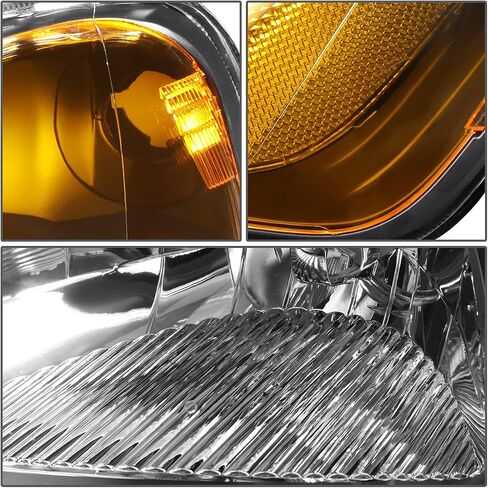 DNA Motoring HL-OH-HC01-BK-AM Black Amber Headlights Replacement Compatible with 01-03 Honda Civic in Saudi Arabia