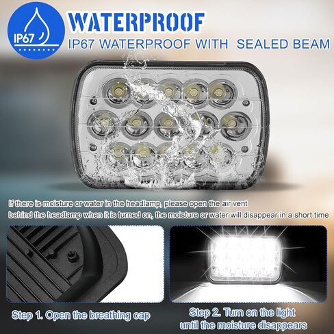 4 قطعة مستطيل LED المصابيح الأمامية H6054 5x7 7x6 Led المصابيح الأمامية كشافات مختومة شعاع Led كشافات للشاحنات فان اكسبرس سيارة in Kuwait