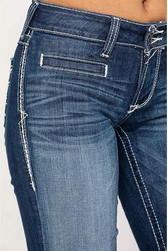 Ariat Female Trouser Mid Rise Stretch Entwined Wide Leg Jean Marine 27 in Saudi Arabia