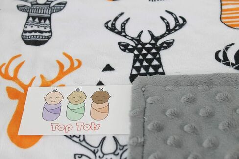 Top Tots Deluxe Baby Car Seat Canopy Cover, Deer Heads, Minky Dot, Orange in Saudi Arabia