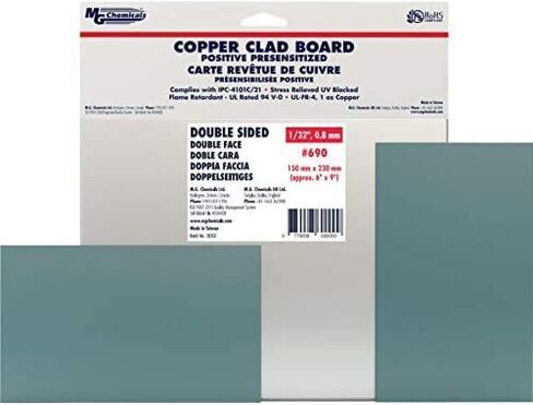 MG Chemicals 9" x 6" Positive Presensitized Copper Clad Board, Double Sided, 1 oz Copper, 1/32" Thick, FR4, cat# 690 in Saudi Arabia