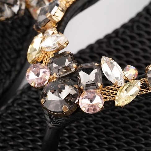 Swalker Woman's Sandal Flip Flop With Rhinestone in Recyclable Rubber Sole, Crystal Thong in Kuwait