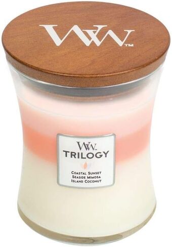WoodWick Medium Hourglass Candle, Amethyst Sky - Premium Soy Blend Wax, Pluswick Innovation Wood Wick, Made in USA in Saudi Arabia