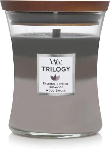 WoodWick Medium Hourglass Candle, Amethyst Sky - Premium Soy Blend Wax, Pluswick Innovation Wood Wick, Made in USA in Saudi Arabia