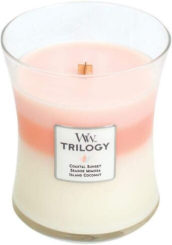 WoodWick Medium Hourglass Candle, Amethyst Sky - Premium Soy Blend Wax, Pluswick Innovation Wood Wick, Made in USA in Saudi Arabia