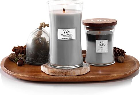 WoodWick Medium Hourglass Candle, Amethyst Sky - Premium Soy Blend Wax, Pluswick Innovation Wood Wick, Made in USA in Saudi Arabia