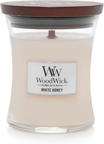 WoodWick Medium Hourglass Candle, Amethyst Sky - Premium Soy Blend Wax, Pluswick Innovation Wood Wick, Made in USA in Saudi Arabia
