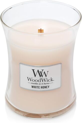 WoodWick Medium Hourglass Candle, Amethyst Sky - Premium Soy Blend Wax, Pluswick Innovation Wood Wick, Made in USA in Saudi Arabia