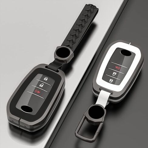 Alloy Metal Key Fob Cover,Compatible with Toyota Land Cruiser Highlander Fortuner Crown Prado RAV4 GT86 Remote Keyless Entre Key Fob,Armor TPU Key Fob Skin Case Protector with Keychain Black in Saudi Arabia