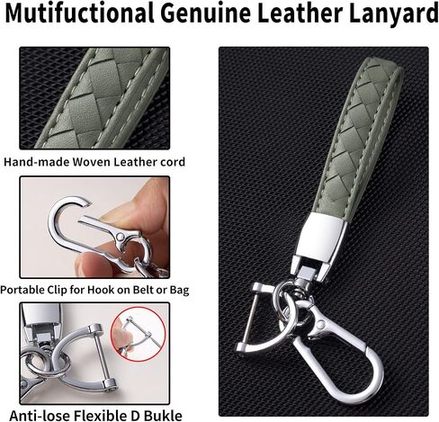 Compatible with Jeep Key Fob Cover with Leather Lanyard, Car Key Case Shell Protection for Jeep 2020 2021 Gladiator JT Sahara JLU 2018-2023 Jeep Smart Remote Control,Green in Saudi Arabia