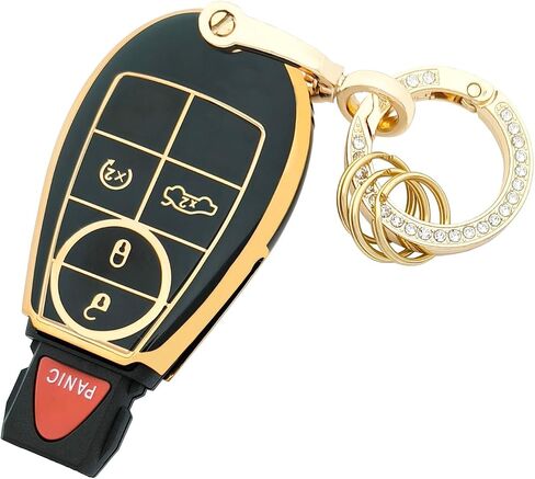 Key Fob Cover for Dodge Ram 1500 2500 3500 Journey Grand Caravan Charger Durango Challenger Magnum Jeep Grand Cherokee with Keychain (for Dodge B Black) in Saudi Arabia