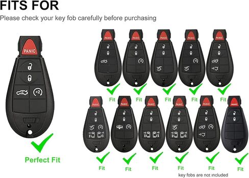 Key Fob Cover for Dodge Ram 1500 2500 3500 Journey Grand Caravan Charger Durango Challenger Magnum Jeep Grand Cherokee with Keychain (for Dodge B Black) in Saudi Arabia