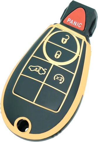 Key Fob Cover for Dodge Ram 1500 2500 3500 Journey Grand Caravan Charger Durango Challenger Magnum Jeep Grand Cherokee with Keychain (for Dodge B Black) in Saudi Arabia