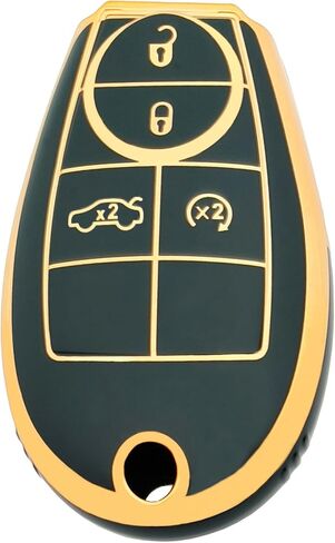 Key Fob Cover for Dodge Ram 1500 2500 3500 Journey Grand Caravan Charger Durango Challenger Magnum Jeep Grand Cherokee with Keychain (for Dodge B Black) in Saudi Arabia
