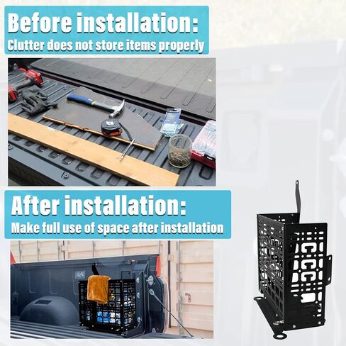 صندوق تخزين سرير الشاحنة Sze لعام 2022 سلة أدوات Toyota Tundra لسرير الشاحنة الصغيرة ملحقات منظم التخزين الخلفي للسيارة الداخلية لشاحنة الالتقاط الجانب الأيمن مقاوم للماء in Kuwait