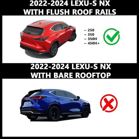 ROKIOTOEX Roof Rack Crossbars Fit for Lexu-s 2022 2023 2024 NX Flush Side Rails, Cross Bars for Rooftop Cargo Box Luggage, Ski Board, Bike Carrier – Gloss Black in Saudi Arabia