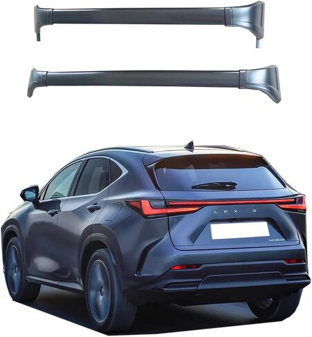 ROKIOTOEX Roof Rack Crossbars Fit for Lexu-s 2022 2023 2024 NX Flush Side Rails, Cross Bars for Rooftop Cargo Box Luggage, Ski Board, Bike Carrier – Gloss Black in Saudi Arabia