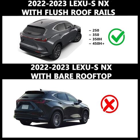 ROKIOTOEX Roof Rack Crossbars Fit for Lexu-s 2022 2023 2024 NX Flush Side Rails, Cross Bars for Rooftop Cargo Box Luggage, Ski Board, Bike Carrier – Gloss Black in Saudi Arabia