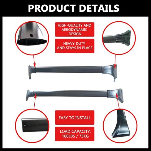 ROKIOTOEX Roof Rack Crossbars Fit for Lexu-s 2022 2023 2024 NX Flush Side Rails, Cross Bars for Rooftop Cargo Box Luggage, Ski Board, Bike Carrier – Gloss Black in Saudi Arabia