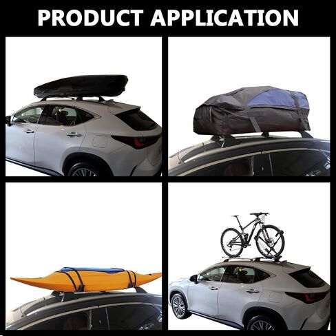 ROKIOTOEX Roof Rack Crossbars Fit for Lexu-s 2022 2023 2024 NX Flush Side Rails, Cross Bars for Rooftop Cargo Box Luggage, Ski Board, Bike Carrier – Gloss Black in Saudi Arabia