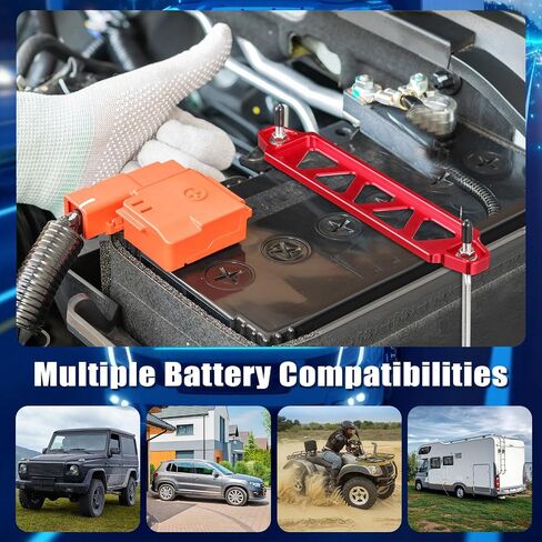 2 Sets Car Battery Hold Down Bracket Battery Tie Down Aluminum Alloy Car Battery Hold Lock Accessories Kit Mount Bracket with 10in J Bolts in Saudi Arabia