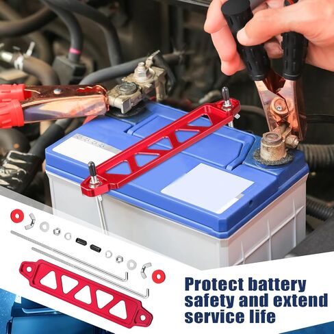 2 Sets Car Battery Hold Down Bracket Battery Tie Down Aluminum Alloy Car Battery Hold Lock Accessories Kit Mount Bracket with 10in J Bolts in Saudi Arabia