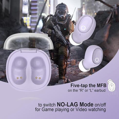 Wireless Earbuds for Small Ears Women Men, Purple Bluetooth Earbuds for Small Ear Canals, Mini Ear Buds Wireless Bluetooth Earphone for iPhone, Android Earbuds Wireless Bluetooth Mic in Kuwait
