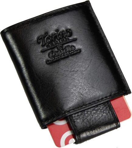 Castello Super Slim Minimalist Italian Leather Front Pocket Wallet with RFID Security (black) in Saudi Arabia