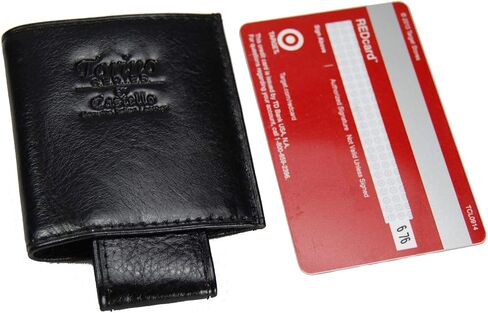 Castello Super Slim Minimalist Italian Leather Front Pocket Wallet with RFID Security (black) in Saudi Arabia