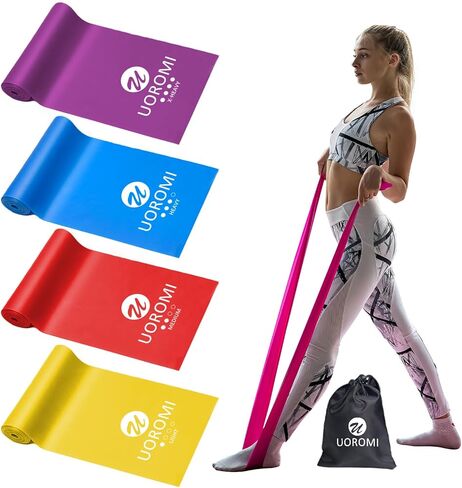 Resistance Bands Set, UOROMI Elastic Bands with 4 Resistance Levels, Exercise Bands Workout Resistance Bands Set for Strength Training,Yoga,Gym,Pilates,Fitness in Kuwait