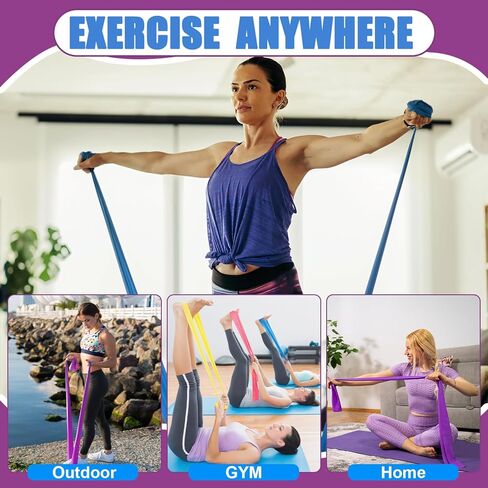 Resistance Bands Set, UOROMI Elastic Bands with 4 Resistance Levels, Exercise Bands Workout Resistance Bands Set for Strength Training,Yoga,Gym,Pilates,Fitness in Kuwait