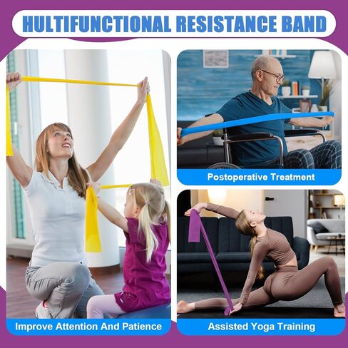 Resistance Bands Set, UOROMI Elastic Bands with 4 Resistance Levels, Exercise Bands Workout Resistance Bands Set for Strength Training,Yoga,Gym,Pilates,Fitness in Kuwait