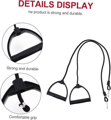 Toddmomy 1 Pair Fitness Pull Rope Exercise Belt Accessories for Men Workout Belt Stepper Pull Rope Stepper Resistance Bands Stair Steppers for Stepper Pull Bands Exercising Belts Black Man in Saudi Arabia
