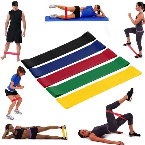 Resistance Bands: Workout Essentials for Women and Men - 5 Set of Stretch Bands for Booty Legs, Pilates Flexbands in Saudi Arabia
