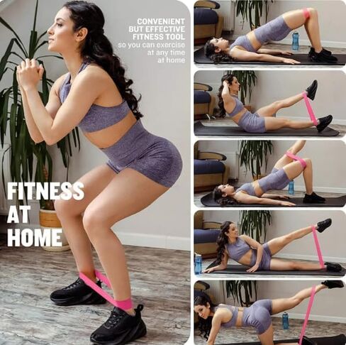 Resistance Bands: Workout Essentials for Women and Men - 5 Set of Stretch Bands for Booty Legs, Pilates Flexbands in Saudi Arabia