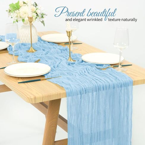 16 Pack Cheesecloth Table Runner 35x70 Inch Sage Green Table Runner Rustic Boho Gauze Cheese Cloth Table Runner Romantic Sheer Table Runner for Wedding Reception Party Bridal Shower Table Decor in Saudi Arabia