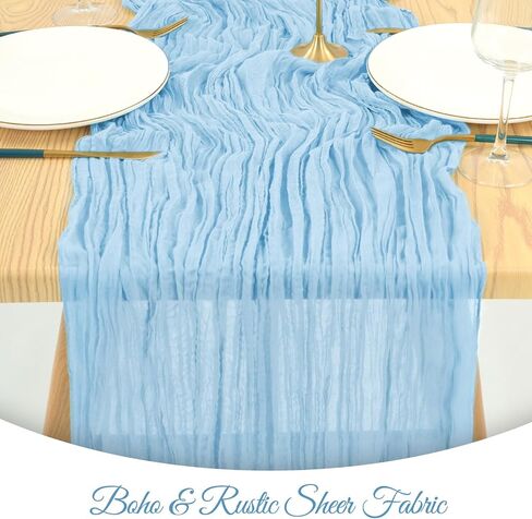 16 Pack Cheesecloth Table Runner 35x70 Inch Sage Green Table Runner Rustic Boho Gauze Cheese Cloth Table Runner Romantic Sheer Table Runner for Wedding Reception Party Bridal Shower Table Decor in Saudi Arabia