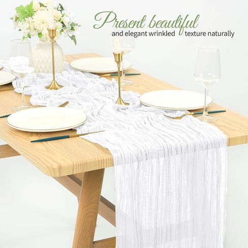 16 Pack Cheesecloth Table Runner 35x70 Inch Sage Green Table Runner Rustic Boho Gauze Cheese Cloth Table Runner Romantic Sheer Table Runner for Wedding Reception Party Bridal Shower Table Decor in Kuwait